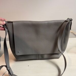 Treasure and Bond Gray Leather Crossbody Bag